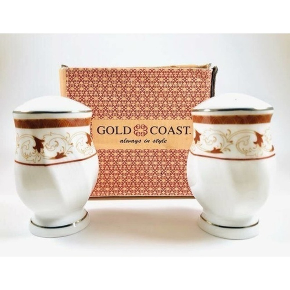 Vintage 22k Gold Salt & Pepper Shakers